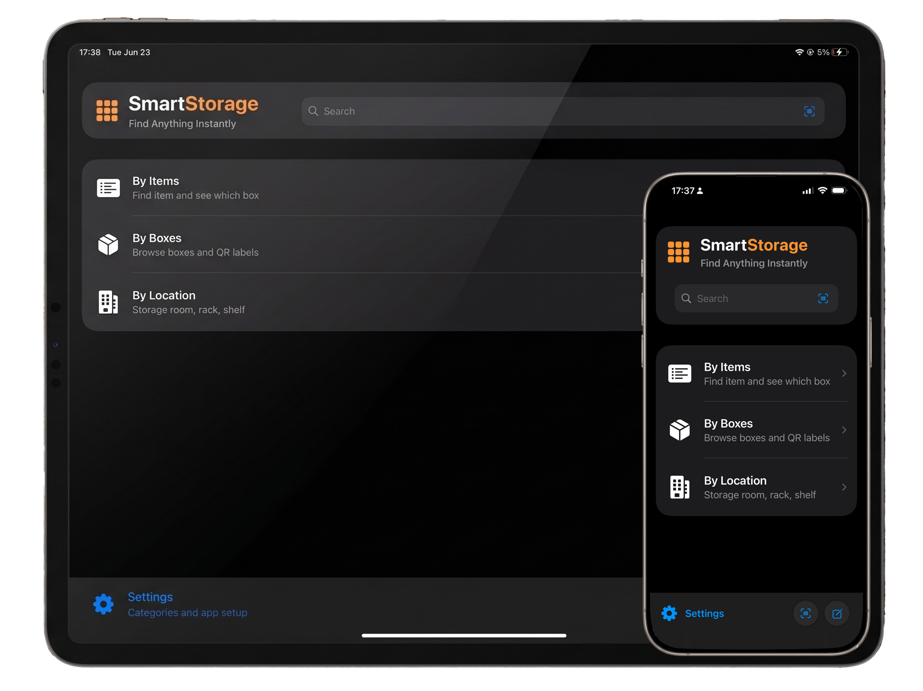 SmartStorage ホーム画面のスクリーンショット